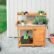 Easyfashion Outdoor Garden Potting Bench Metal Tabletop with Cabinet Drawer Open Shelf, Natural Wood - Image 2